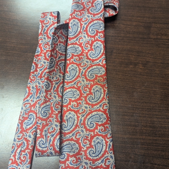 Paisley Red and Blue Men's Tie - Picture 1 of 5